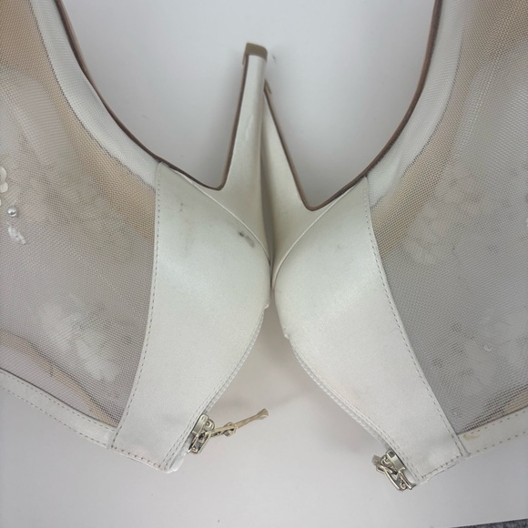 Ivory Floral Heeled Boots - Bella Belle - Picture 6 of 11